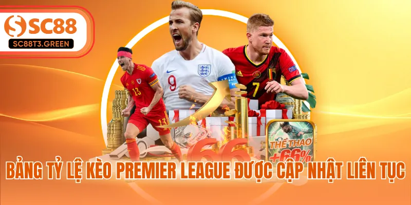 Bảng tỷ lệ kèo Premier League được cập nhật liên tục
